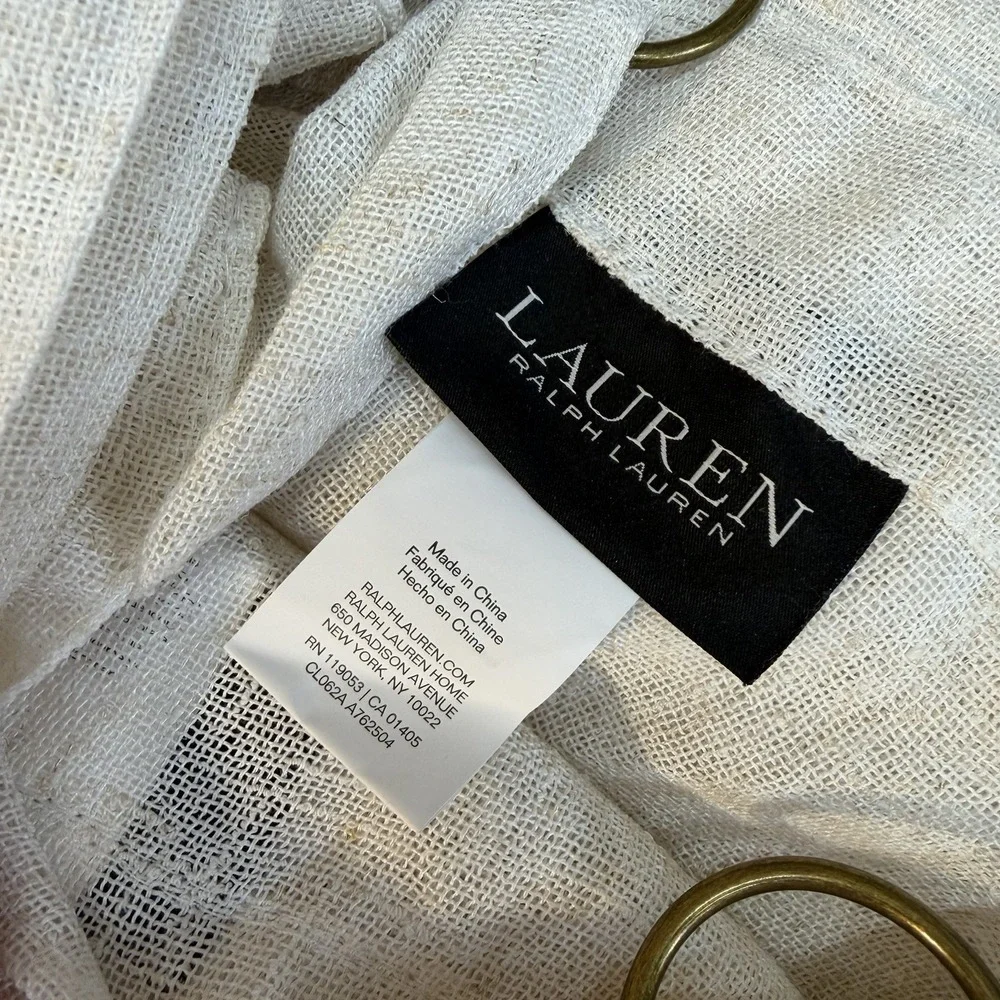 Ralph Lauren 2 Pc Window Curtains Panels 52x84 White Top Rings New